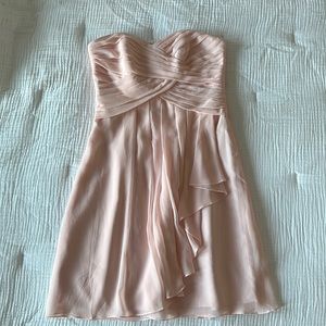 Soft pink David’s Bridal Strapless Dress. Size 6
